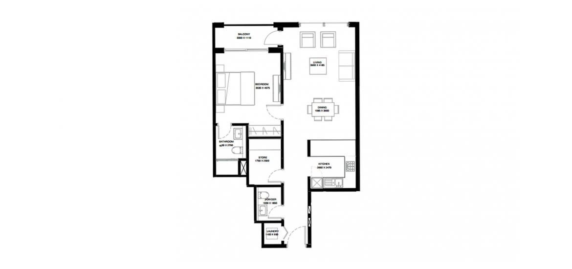 Floor plan «B», 1 bedroom in CREEK VISTAS GRANDE